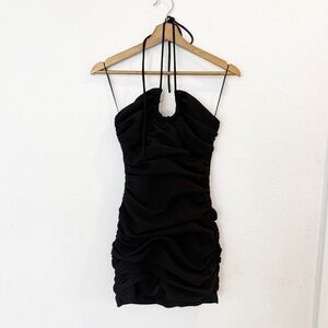 ZARA- NWT Ruched Halter Mini Dress - Size Small